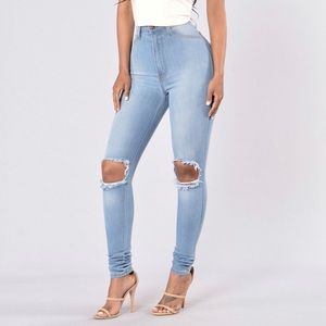 Fashion Nova Tough Luck High Waisted Jeans